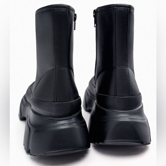Zara Threaded High-Top Sneakers Boots New - Picture 2 of 7